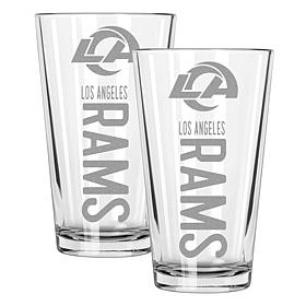 Memory Company Pinnacle Los Angeles Rams 2 pack 16oz Pint Glass