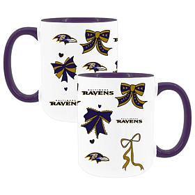 Memory Company Ravens 2pk 15oz Bow Coffee Mug