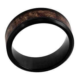 Men's Black Stainless Steel Camo 8mm Band Ring