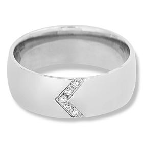 Men's Stainless Steel Arrow CZ Accent Band Ring