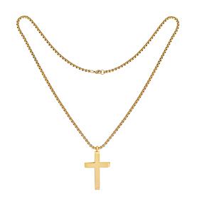 Men's Stainless Steel Classic Cross Pendant with Chain Necklace