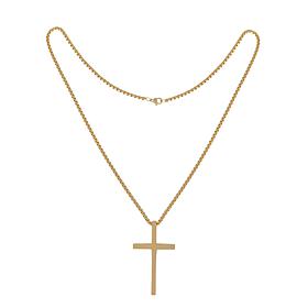 Men's Stainless Steel Cross Pendant with Chain Necklace