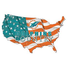 Miami Dolphins USA Shape Flag Cutout 