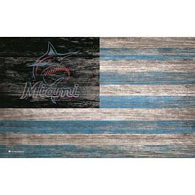 Miami Marlins  Distressed Flag 11x19