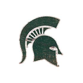 Michigan State  Distressed Logo Cutout Sign