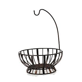 Mikasa Gourmet Basics Stripe Fruit Basket w/Banana Hook