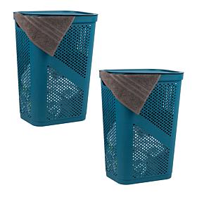 Mind Reader 60 Liter Laundry Hamper Set of 2 Black