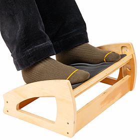 Mind Reader Adjustable Wooden Foot Rest with Anti-Slip Surface