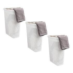 Mind Reader Plastic 40L Laundry Hamper Lid Set of 3 Black