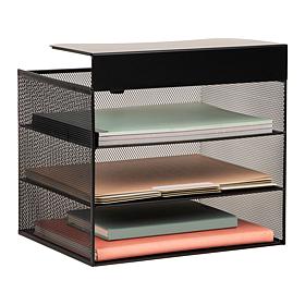 Mind Reader Slide On Under Desk File Organizer Metal Black