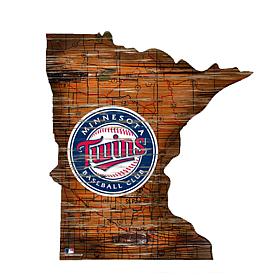 Minnesota Twins 24" Distressed State w/Logo