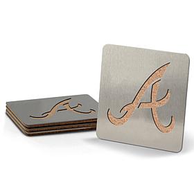 MLB Boasters 4-piece Coaster Set - Atlanta Braves