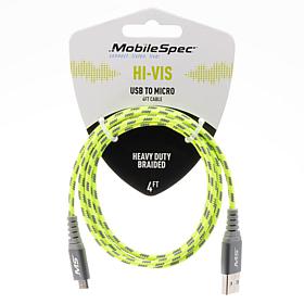 MobileSpec Hi-Vis 4ft Micro Cable, Yellow