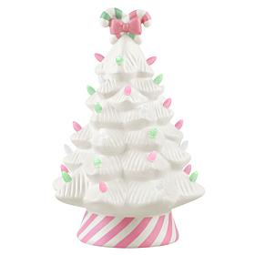 Mr. Christmas 12" Nostalgic Ceramic Lit Candy Cane Tree