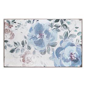My Magic Carpet Sasha Floral Cream Blue Washable Area Rug 3'x5'