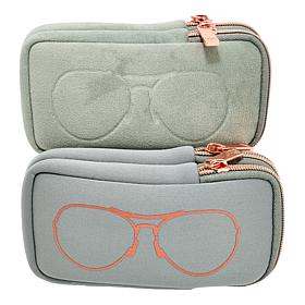 My Tag Alongs Set of 2 Travel Eyeglass Cases with Carabiner