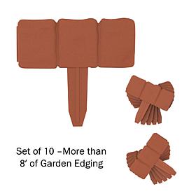 Nature Spring Garden Edging Stone-Look Border Plastic Lawn Stakes 10Pk