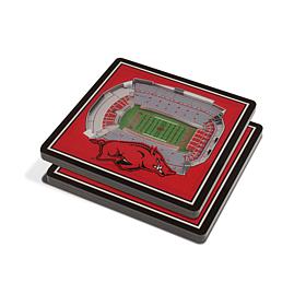 NCAA Arkansas Razorbacks 3-D Stadium Views Coaster Set
