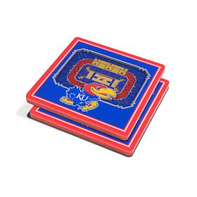 NCAA Kansas Jayhawks 3-D Stadium Views Coaster Set