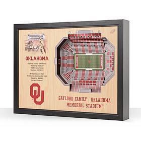 NCAA OK Sooners 3-D Wall Art - Gaylord Family OK Memorial Stadium 