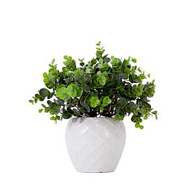 Nearly Natural 11 in. Artificial Boxwood Plant with Planter