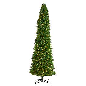 Nearly Natural 12’ Slim Green Mountain Pine  Christmas Tree