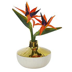 Nearly Natural 14" Faux Bird of Paradise Arrangement in Vase