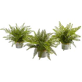 Nearly Natural 14" Fern Pot 3-pack