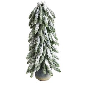 Nearly Natural 21” Artificial Christmas Tree in Decorative Planter
