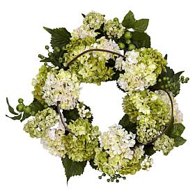 Nearly Natural 22" Hydrangea Wreath