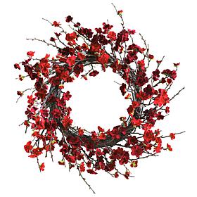 Nearly Natural 24" Plum Blossom Wreath