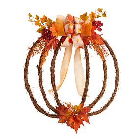 Nearly Natural 26” Autumn Pumpkin Artificial Vine Fall Wreath