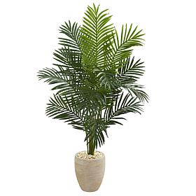 Nearly Natural 5.5 ft. Artificial Paradise Palm Tree in Planter