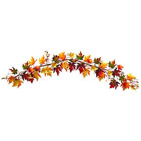 Nearly Natural 6’ Autumn Maple Leaf and Berry Fall Garland