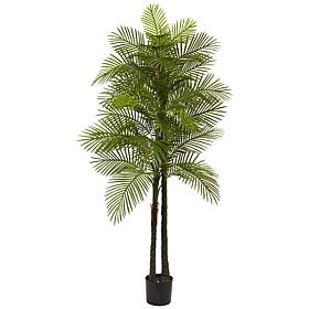 Nearly Natural 7 ft. UV Resistant Double-Stalked Robellini Palm Tree