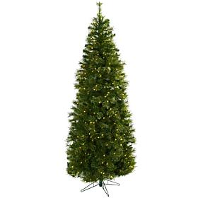 Nearly Natural 7.5-Ft. Cashmere Slim Christmas Tree with Clear Lights