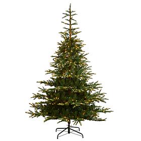 Nearly Natural 8’ Artificial Layered Spruce Christmas Tree 650 Lights
