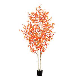 Nearly Natural 8’ Autumn Birch Artificial Fall Tree