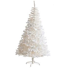 Nearly Natural 8' White Christmas Tree with 1500 Bendable Branches