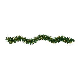 Nearly Natural 9 Ft. Christmas Pine Garland with 50 LEDs Lights