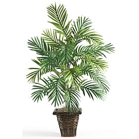 Nearly Natural Areca Palm with Wicker Basket
