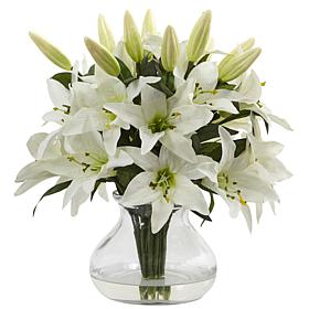 Nearly Natural Silk Lily Arrangement