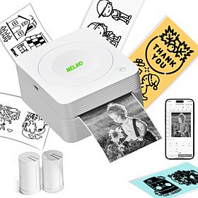 Nelko PM230 Portable Bluetooth Sticker Printer with 2 Rolls