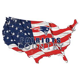 New England Patriots USA Shape Flag Cutout 