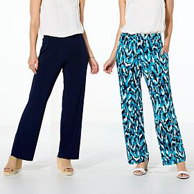 Nina Leonard 2-pack Straight Leg Pant with Pockets