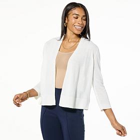 Nina Leonard 3/4-Sleeve Sweater Knit Bolero