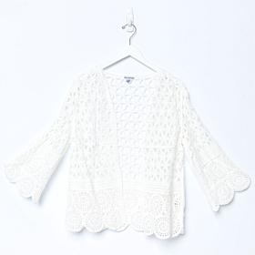 Nina Leonard Border Crochet Cardigan