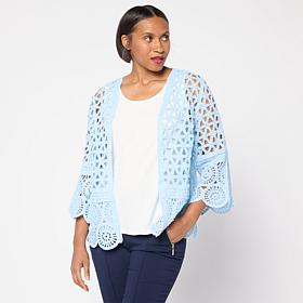 Nina Leonard Border Crochet Cardigan
