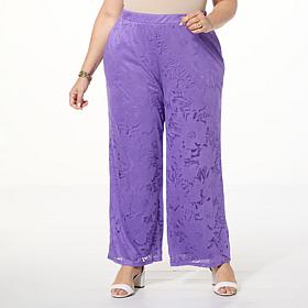 Nina Leonard Burnout Knit Pull-On Pant