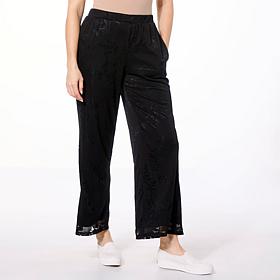 Nina Leonard Burnout Knit Pull-On Pant